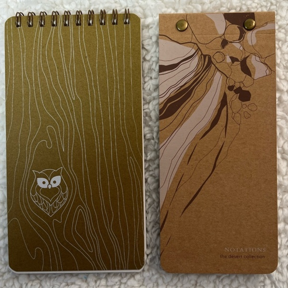 Girl of All Work Owl + Desert Notions Bank Pocket Notebooks Notepads